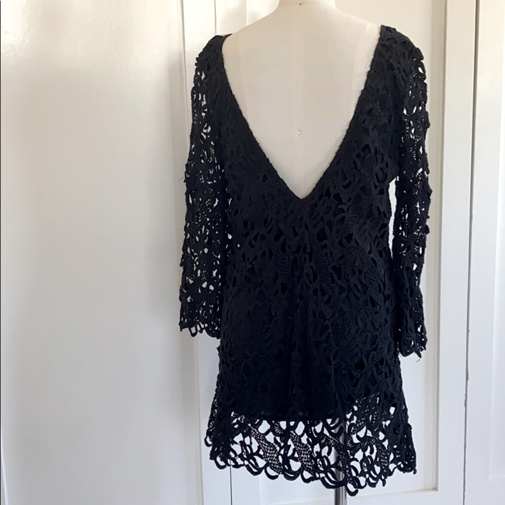Tularosa Black crochet swing dress - Picture 2 of 3